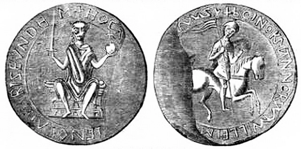 Le grand sceau de Guillaume, roi d’Angleterre : d’un côté le roi couronné en majesté, de l’autre le duc à cheval, en armes. Les deux faces disent la double nature de son pouvoir.